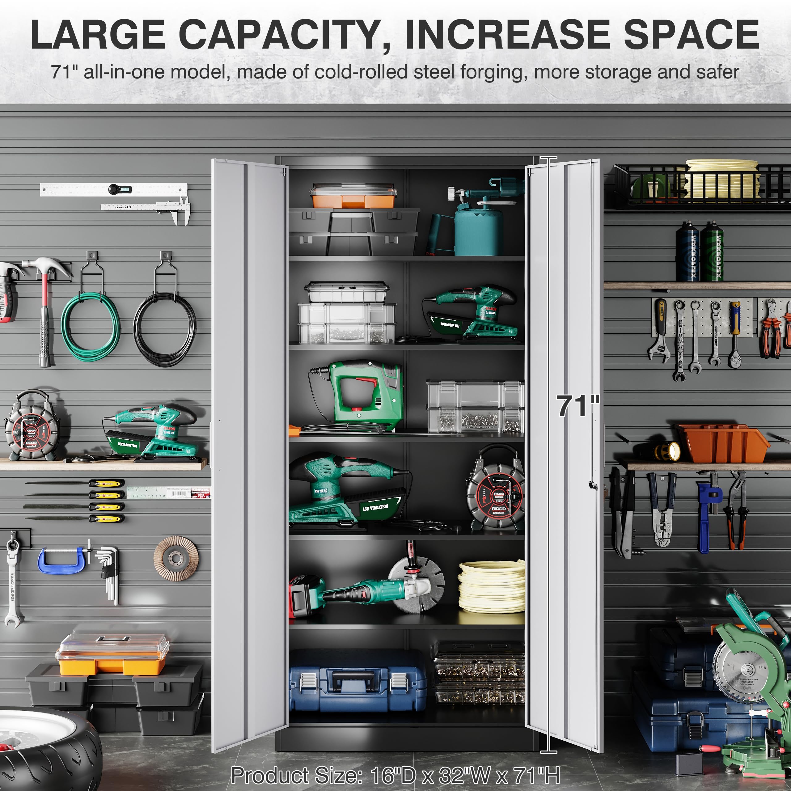 Amazon.com: SISESOL Storage Cabinet with Doors and Shelves,71